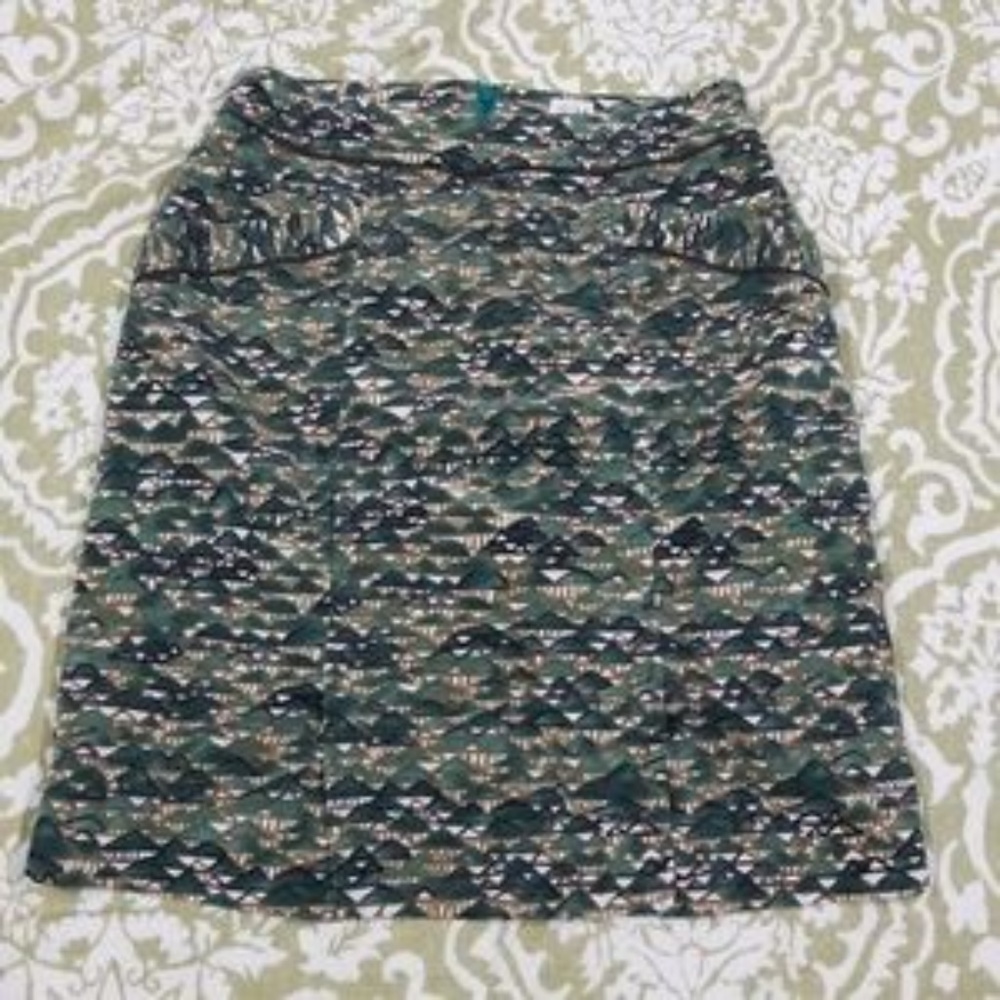 Anthropologie Edme & Esyllte Skirt Green Teal Sz 6